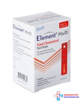 Тест-смужки Element Multi на загальний холестерин №10